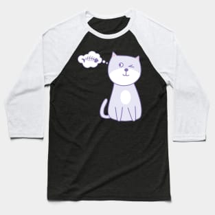 cat thinking about fish Baseball T-Shirt